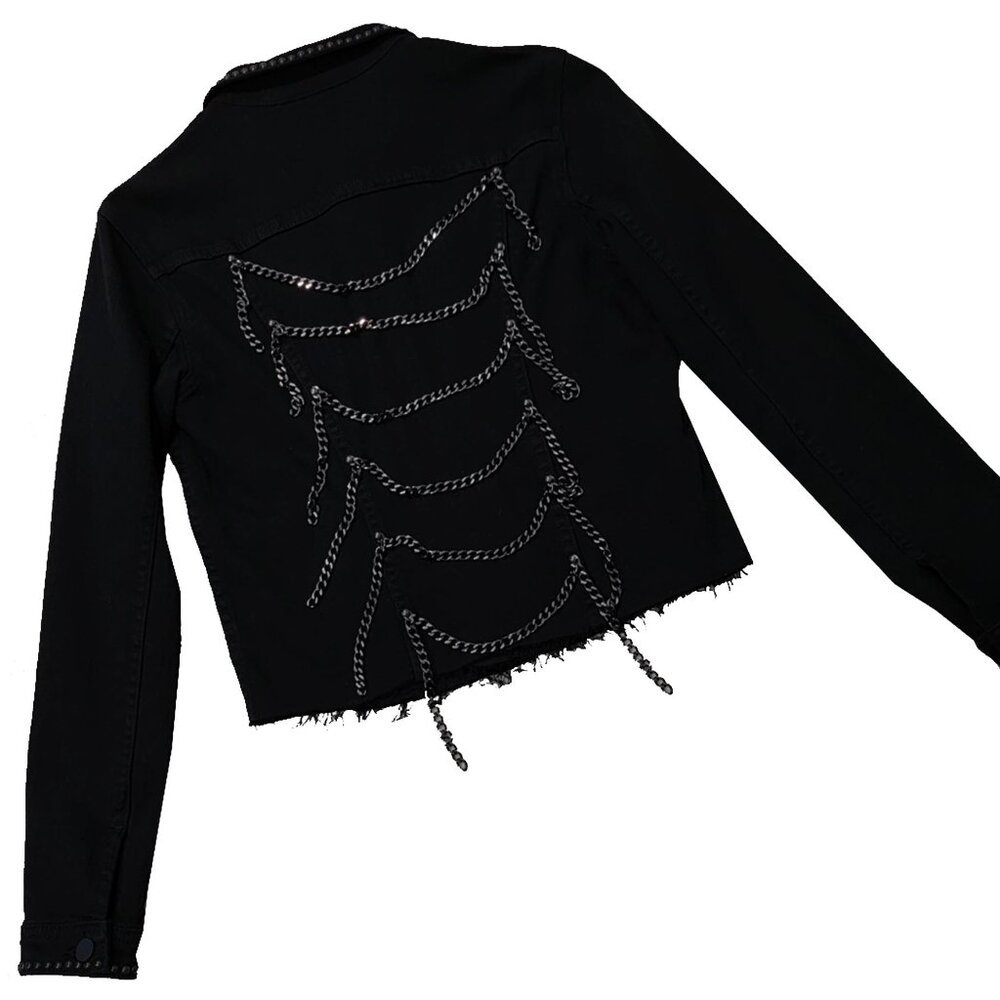 Hematite Chains Women's Black Denim Jacket